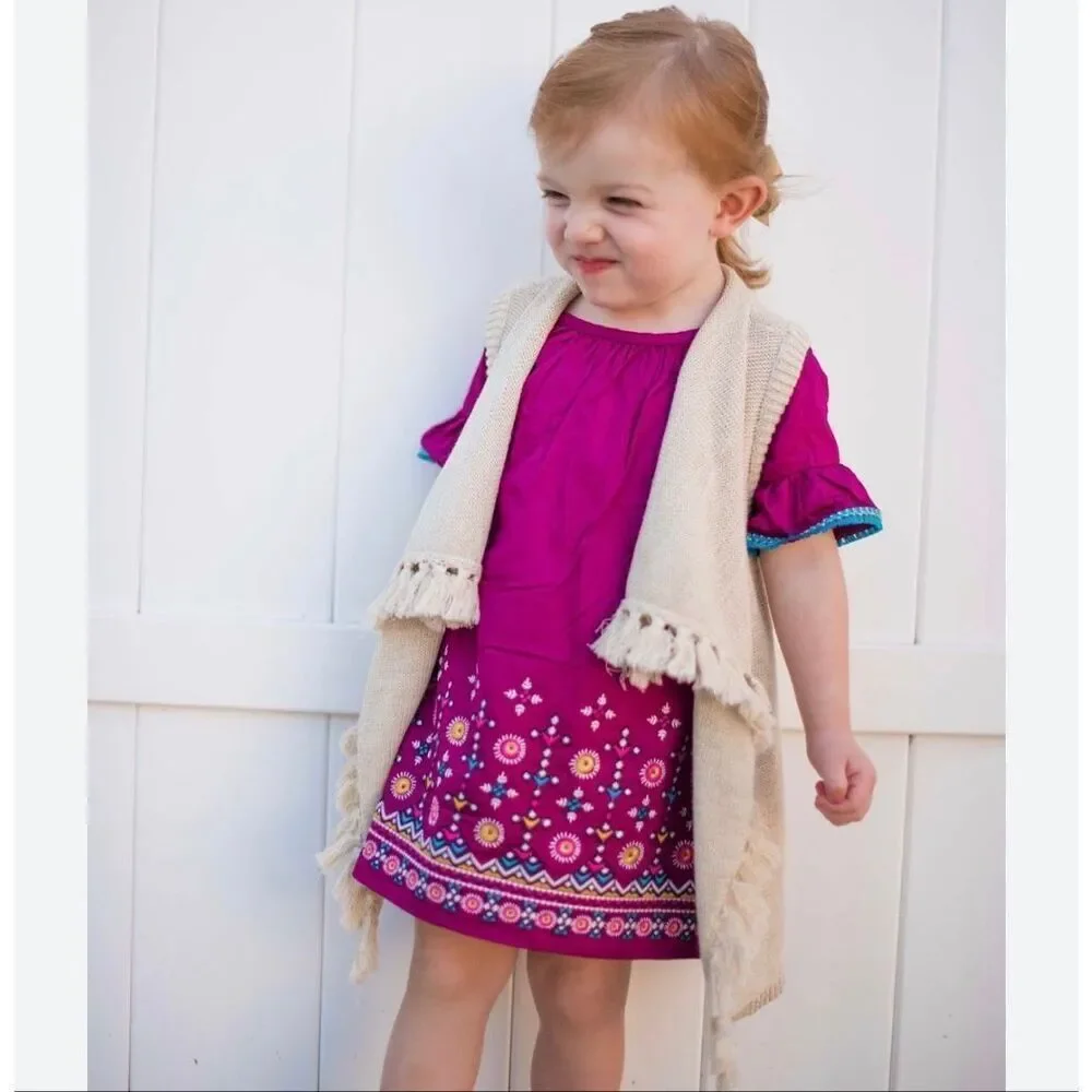 OshKosh Girls Boho Embroidered Dress Size 12 Months
